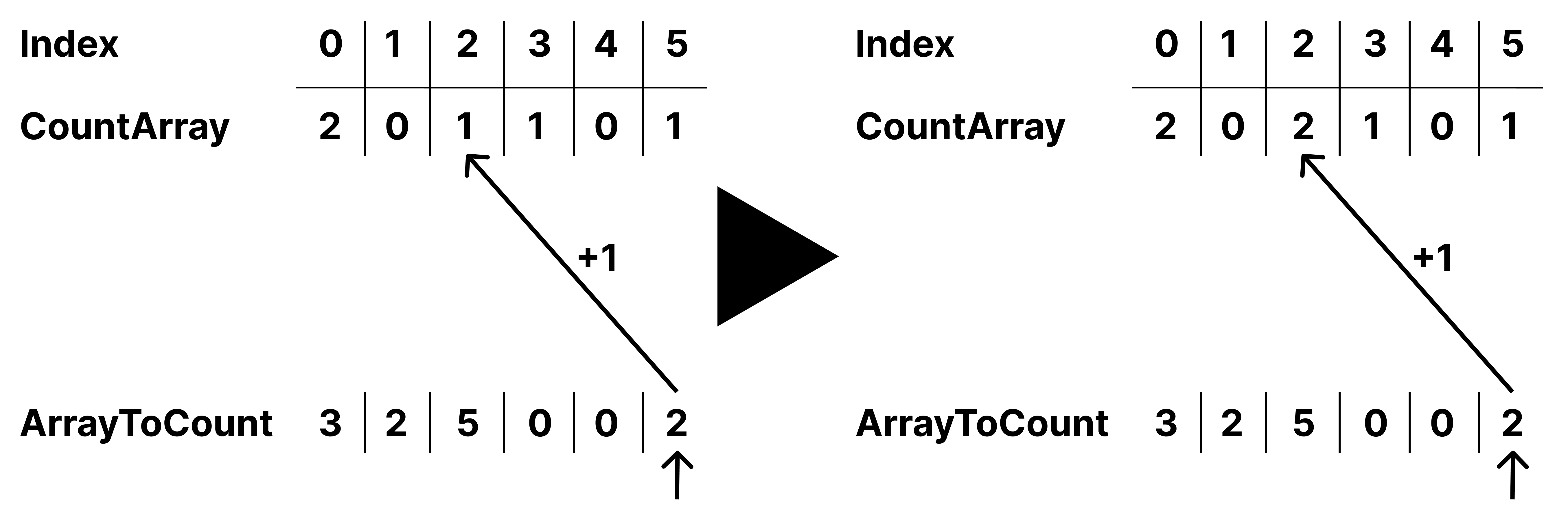 Counting Sort Beispiel Visualisierung